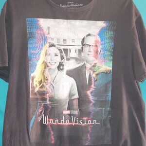 Black Marvel WandaVision T-Shirt, Size L